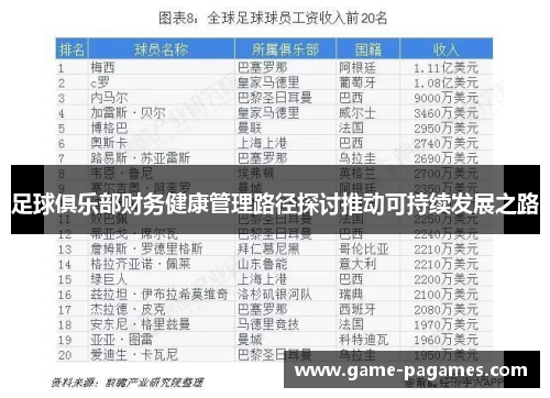 足球俱乐部财务健康管理路径探讨推动可持续发展之路